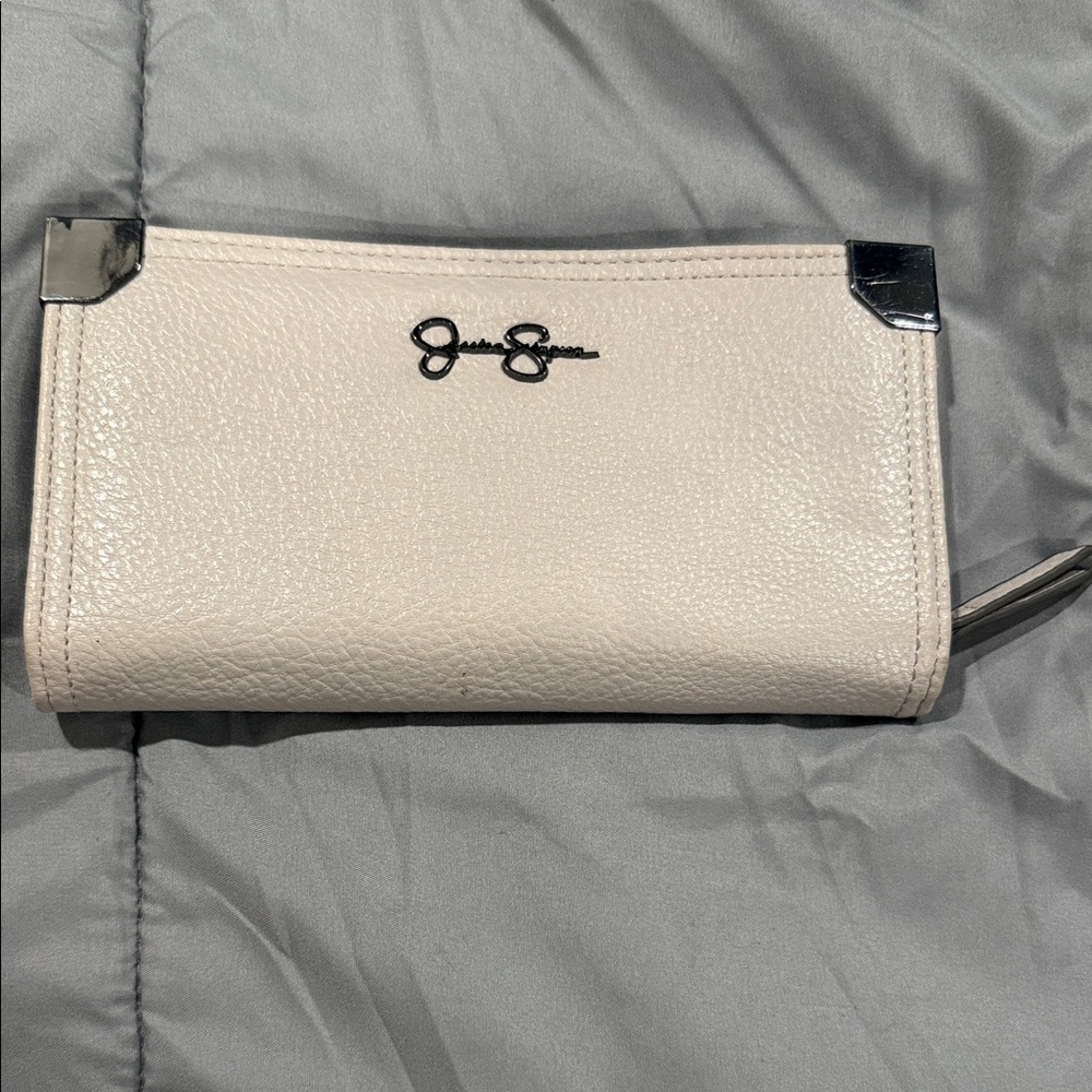 Jessica Simpson Cream Leather Wallet